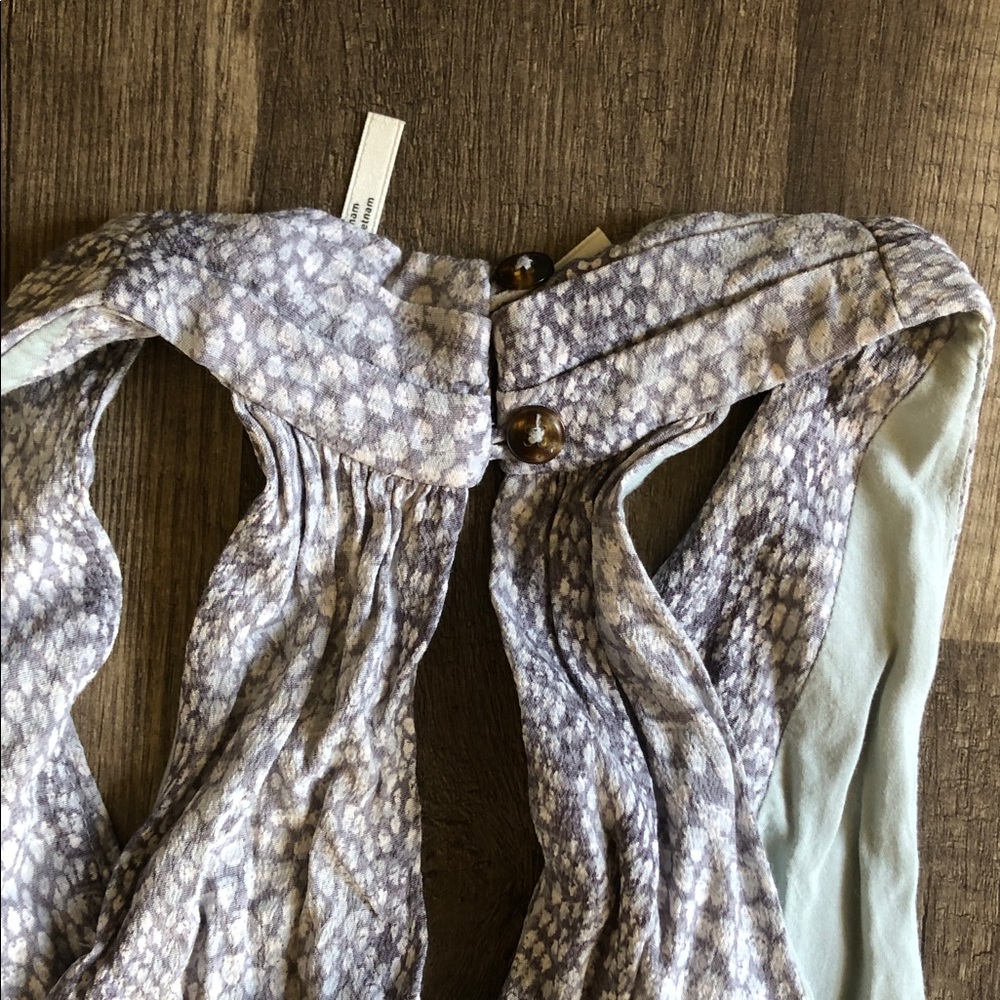 Anthropologie Anthropologie Marfa Dress Snakeskin Gray Motif Tie Wrap Midi 2 - Picture 10 of 11